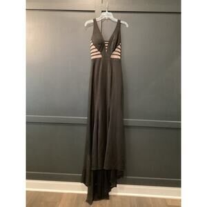 Bicici & Coty Plunge Neckline Sleeveless Asymmetrical Evening Dress gown Small